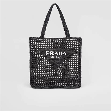 prada crochet tote dupe|large Prada leather tote.